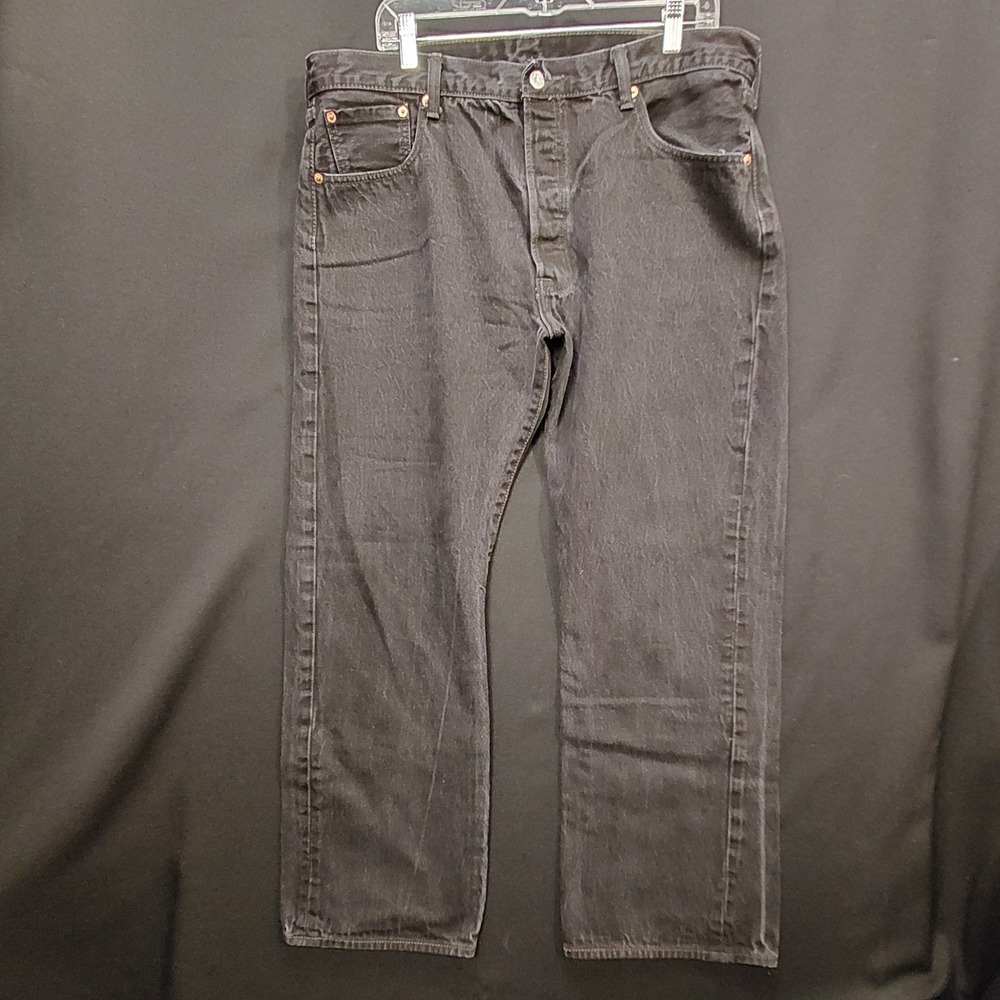 Levis 501 Original Fit Jeans Mens 40x30 Faded Black Button Fly Straight Mexico